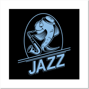 Fish Playing Snazzy Jazz Saxophone Music Posters and Art